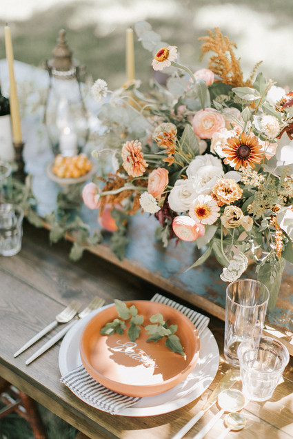 Terracotta place settings Inspiration