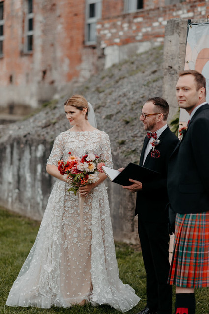 A print maker's thoughtful DIY fall wedding ... with kilts! Inspiration
