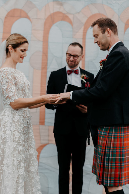 A print maker's thoughtful DIY fall wedding ... with kilts!