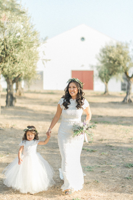 Intimate vow renewal with the couple's children in Portugal