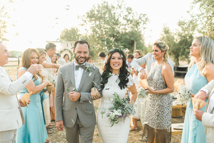 Intimate vow renewal with the couple's children in Portugal