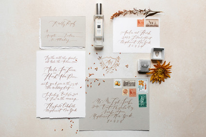 light fall wedding invitations