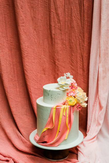 Ultra colorful wedding design inspired by Indian floral garlands and Day of the Dead Inspiration