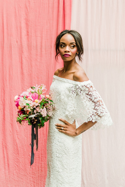 Ultra colorful wedding design inspired by Indian floral garlands and Day of the Dead