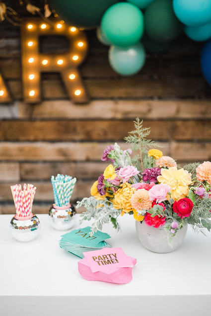 Ultra colorful modern Bat Mitzvah Inspiration