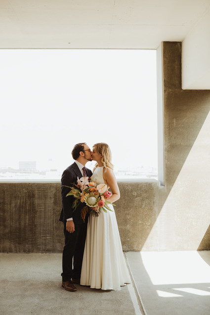 Modern tropical DTLA wedding with designer details at The Millwick