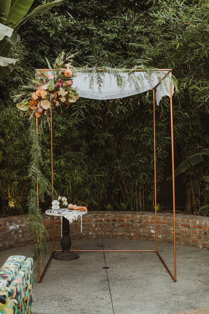 Modern tropical DTLA wedding with designer details at The Millwick