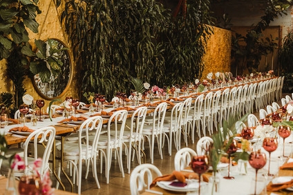 Modern tropical DTLA wedding with designer details at The Millwick