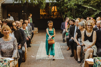 Modern tropical DTLA wedding with designer details at The Millwick