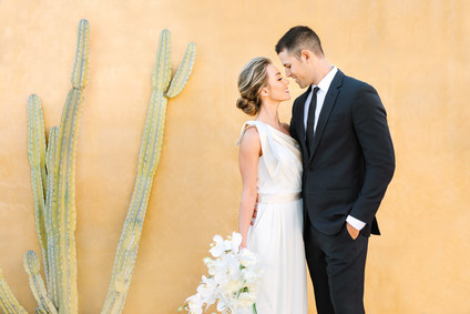 wedding portrait with cactus