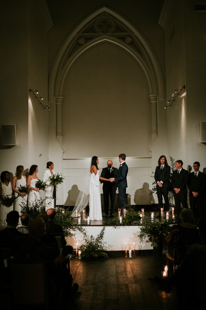 All white urban winter wedding in Cincinnati