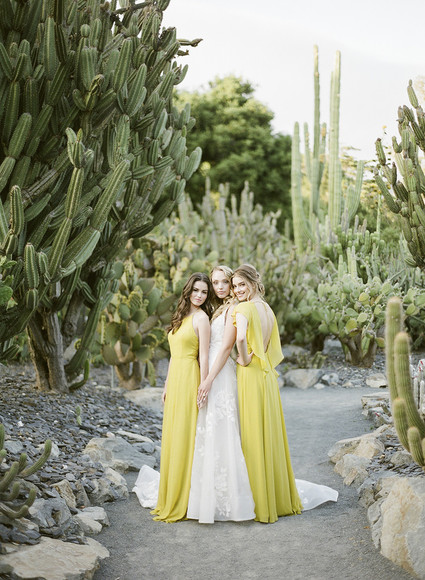Elegant spring wedding ideas in a cactus garden