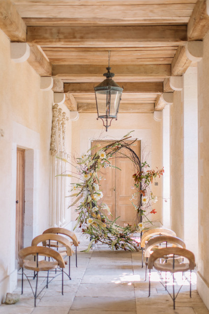 Modern stylish fairytale wedding in a dramatic English garden