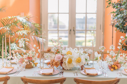 Modern stylish fairytale wedding in a dramatic English garden