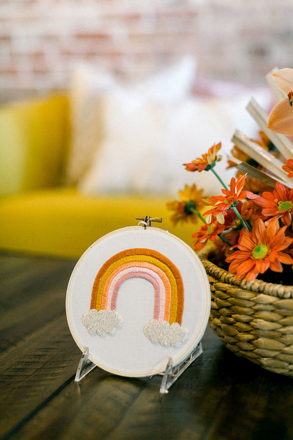 A rainbow Friendsgiving-inspired baby shower