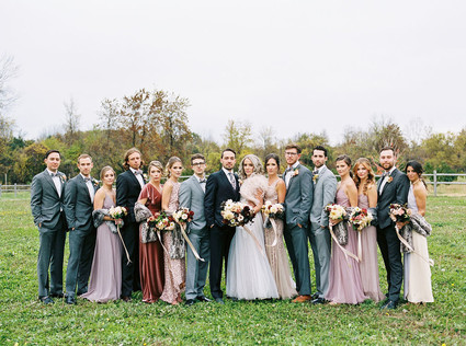 Amazing winter wedding fashion and bridal party style Inspiration