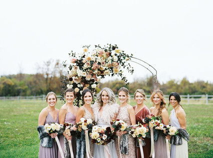 Amazing winter wedding fashion and bridal party style Inspiration