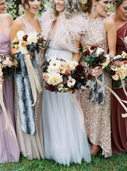 Amazing winter wedding fashion and bridal party style Inspiration