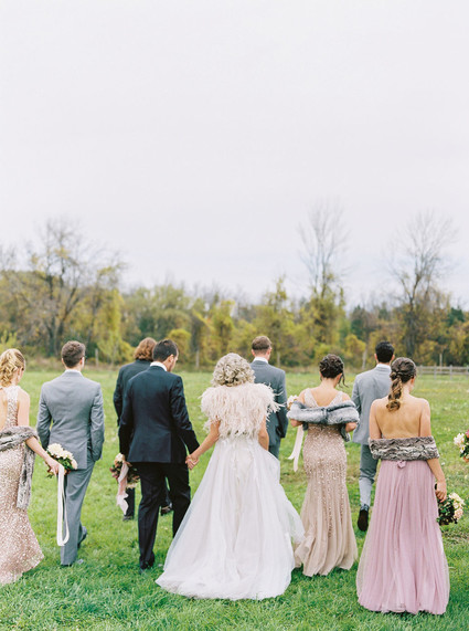 Amazing winter wedding fashion and bridal party style Inspiration