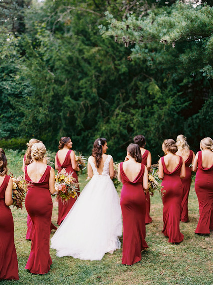 festive holiday bridal party