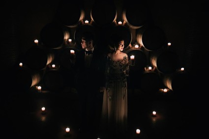 A moody dream garden wedding for a fashion forward couple at Palacio Villahermosa in Spain