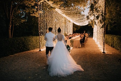 A moody dream garden wedding for a fashion forward couple at Palacio Villahermosa in Spain