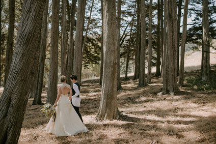 Organic same-sex wedding at Cavallo Point in San Francisco with the couple's children