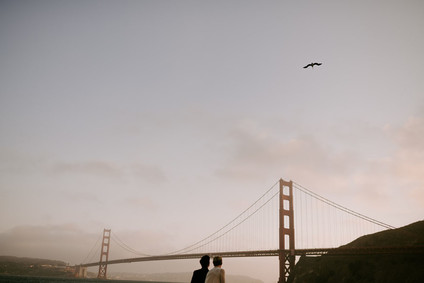 Organic same-sex wedding at Cavallo Point in San Francisco with the couple's children