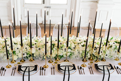 The ultimate black and white wedding with fashion-inspired details