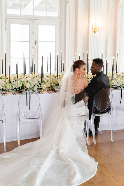 The ultimate black and white wedding with fashion-inspired details