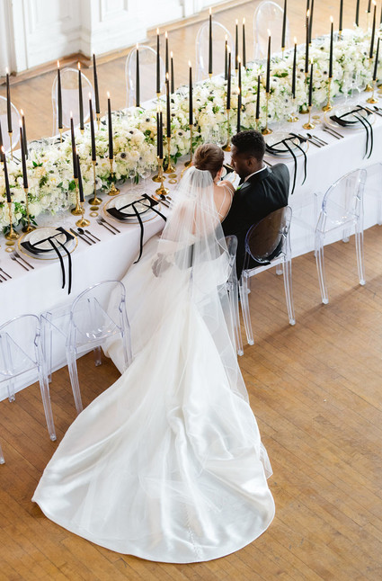 The ultimate black and white wedding with fashion-inspired details