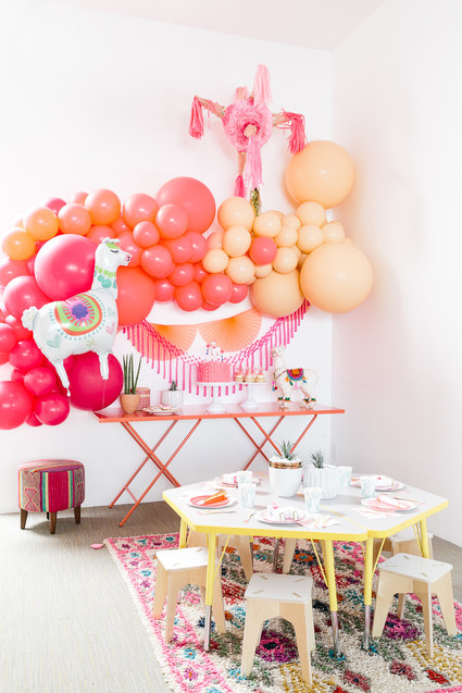 Festive all pink llama party inspiration Inspiration