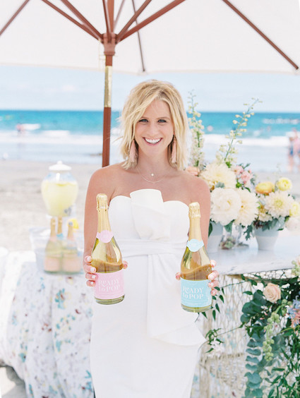 All white gender surprise beach baby shower in La Jolla