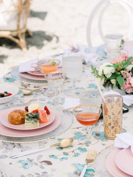 All white gender surprise beach baby shower in La Jolla Inspiration