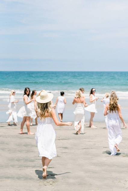 All white gender surprise beach baby shower in La Jolla