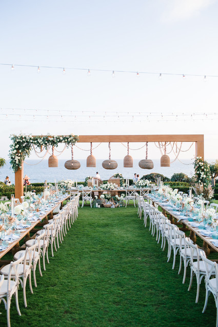 Modern beachy reception at the Montage Laguna Beach Inspiration