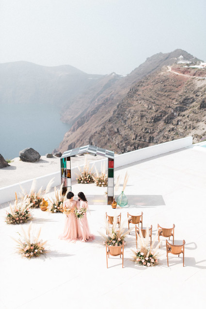 Art nouveau inspired Glasshouse wedding at Rocabella Hotel in Santorini