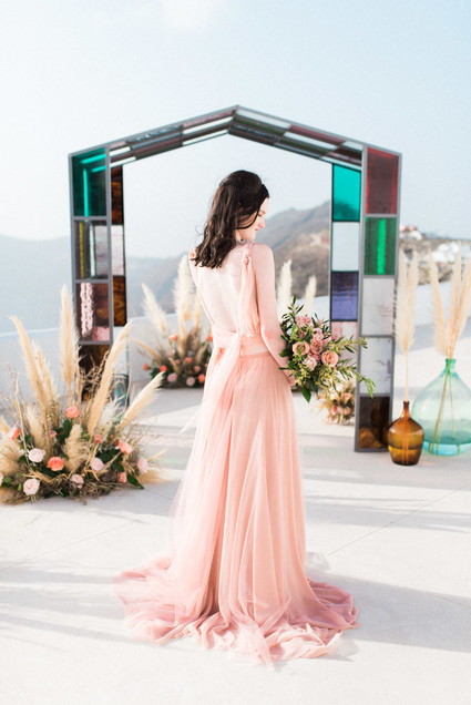 Art nouveau inspired Glasshouse wedding at Rocabella Hotel in Santorini