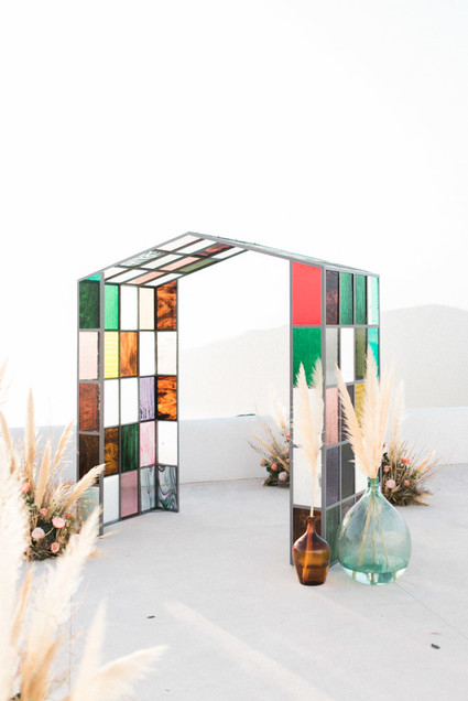 Art nouveau inspired Glasshouse wedding at Rocabella Hotel in Santorini