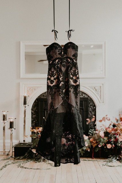 Black lace wedding dress