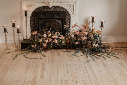 gorgeous fall wedding flowers with shades of coral and rust