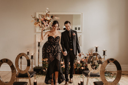 moody fall wedding inspiration with shades of coral and rust