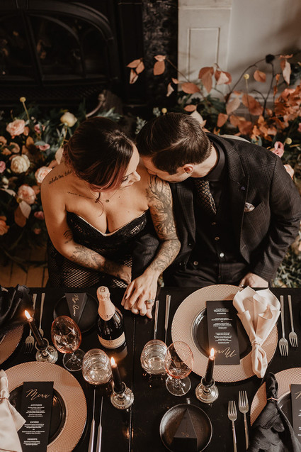 moody fall wedding inspiration with shades of coral and rust