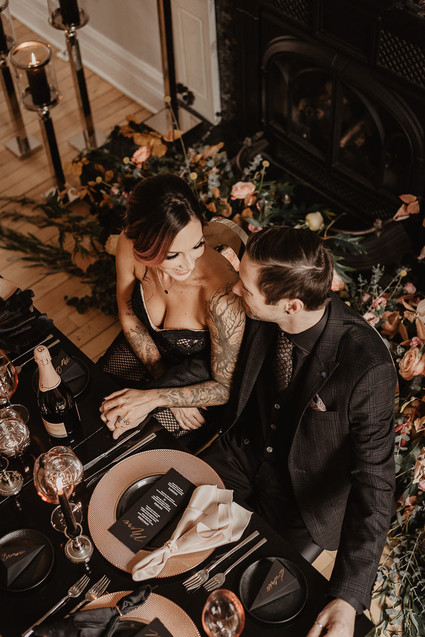 moody fall wedding inspiration with shades of coral and rust