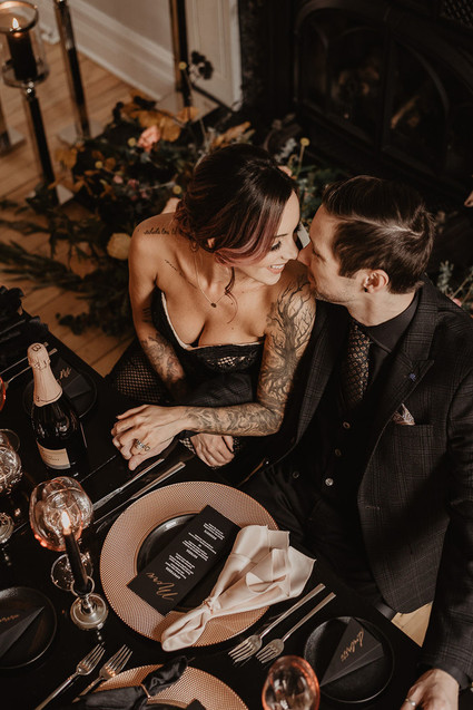 moody fall wedding inspiration with shades of coral and rust