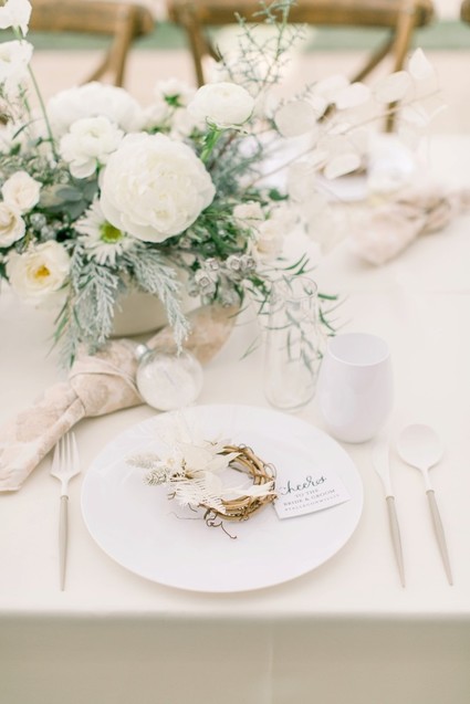 All white winter bridal shower for a destination wedding in Mexico