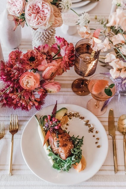 Coral and peach Galentine's party at Festoon LA