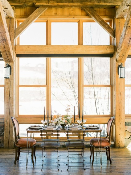 Luxe winter Rocky Mountain ranch wedding Inspiration