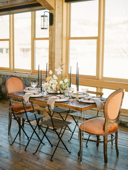 Luxe winter Rocky Mountain ranch wedding Inspiration