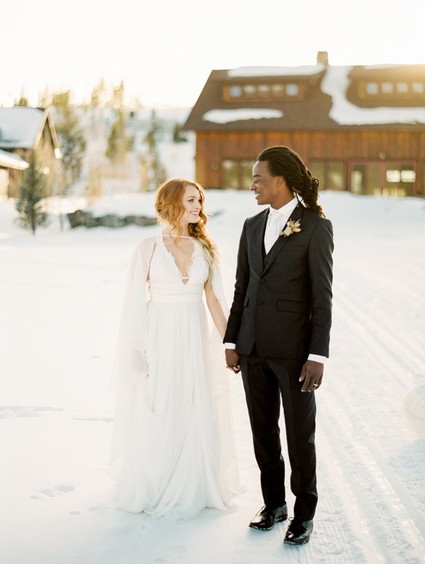 Luxe winter Rocky Mountain ranch wedding
